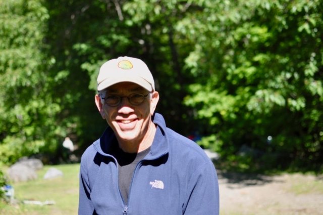 Alan K1MZM is caught in action, launching an antenna!